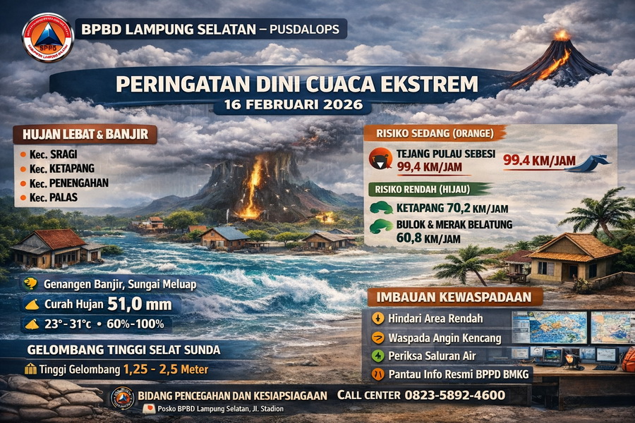 BPBD Lampung Selatan Imbau Kewaspadaan Dini